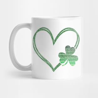 Green Heart Clover, St. Patrick's Day, Casual, Nature Inspired , Love, Spring Mug